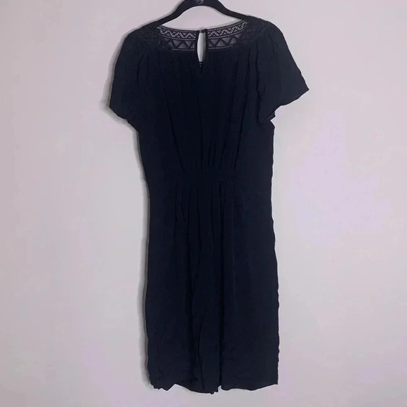 Rebecca Taylor SHORT SLEEVE CREPE AND LACE DRESS SIZE 8 - Picture 7 of 8